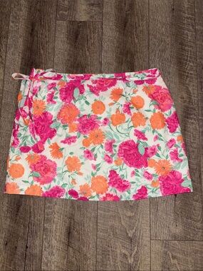 WAYF Tie Waist Floral Miniskirt NWT